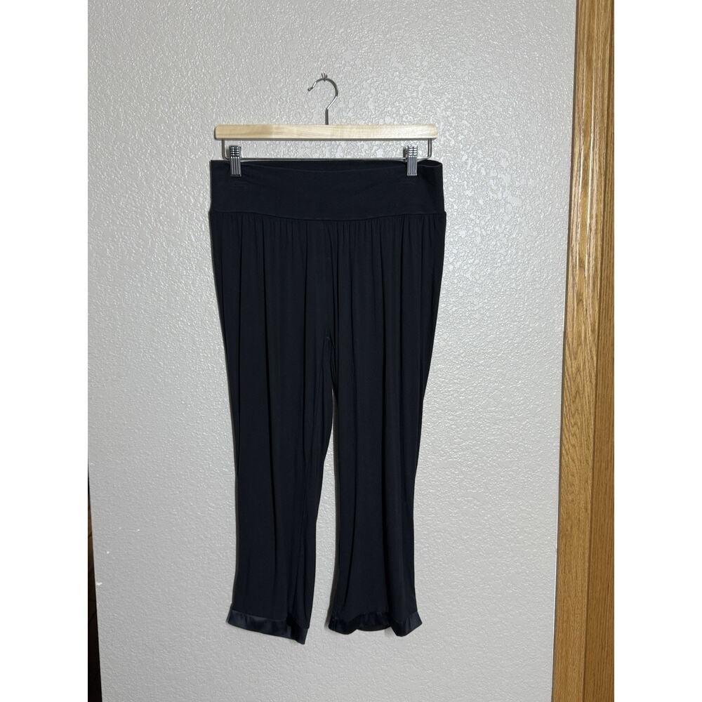 Faceplant Dreams Women’s Lounge Pants Size Medium Black Bamboo Cropped Pajama
